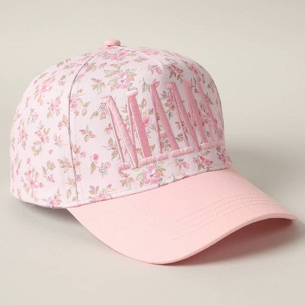 MAMA Embroidered Flower Hat