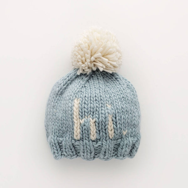 Hi. Surf Blue Knit Beanie Hat
