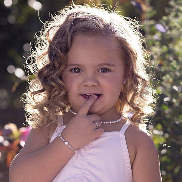 Girls Sterling Silver Heart Bracelet,