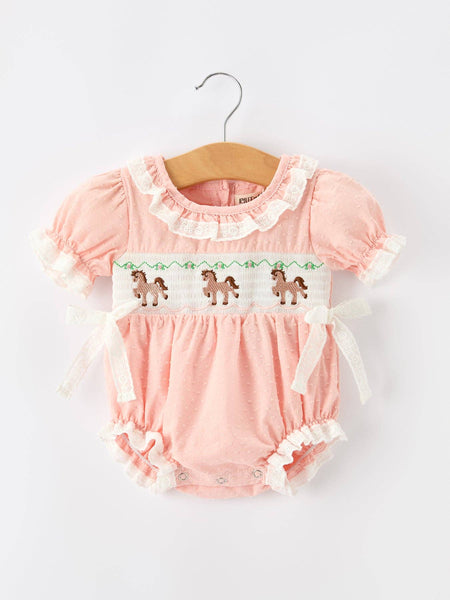 Western Horse Embroidery Romper