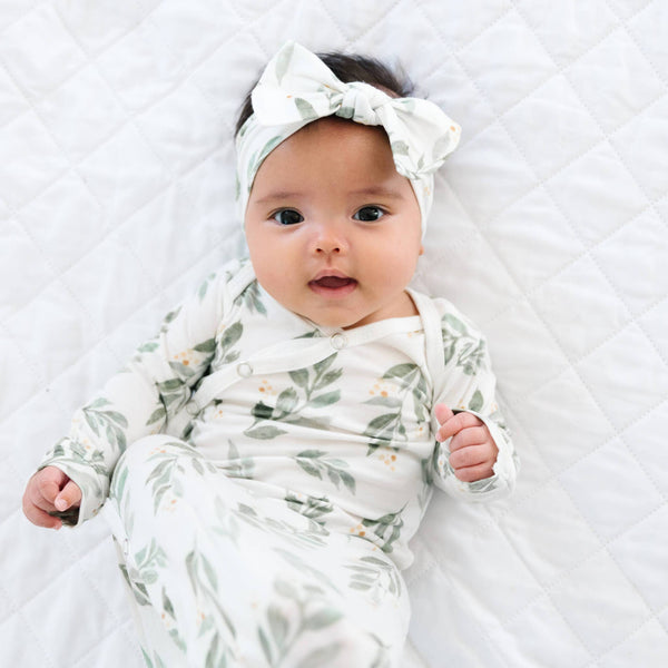 Newborn Knotted Gown - Fern