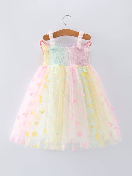 Pastel Rainbow Sequin Tulle Dress