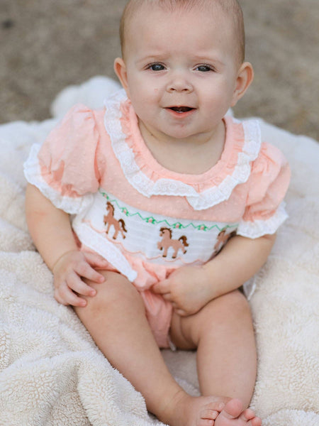Western Horse Embroidery Romper