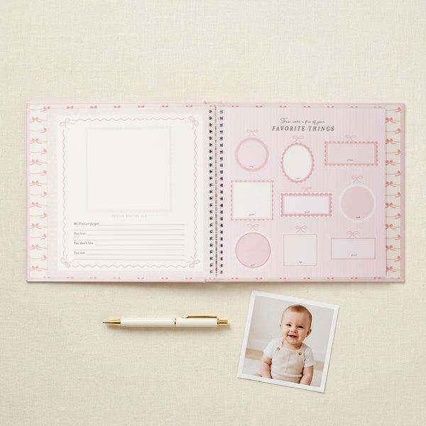 Bowkissed Blush First Year Baby Memory Book
