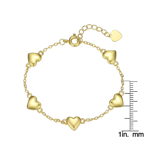 Puffed Heart Bracelet - Gold