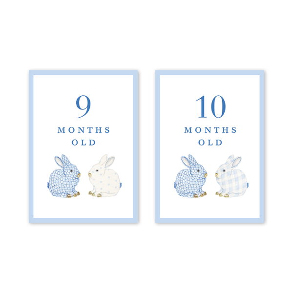 Bunnies Blue Milestone Cards