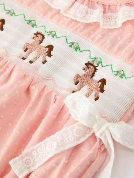 Western Horse Embroidery Romper