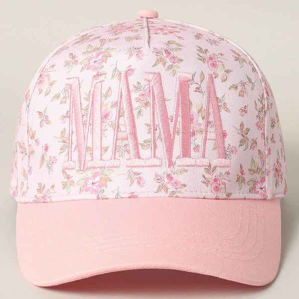 MAMA Embroidered Flower Hat