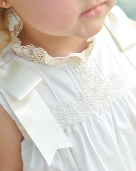 Cambridge White Sleeveless Heirloom Dress