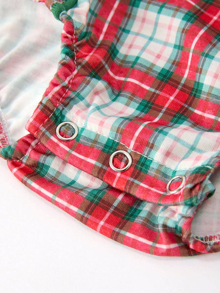 Christmas Tree Plaid Romper