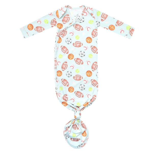 Newborn Knotted Gown - Sports Medley