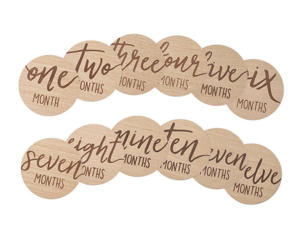 Baby Wooden Monthly Milestone Photo Props Discs