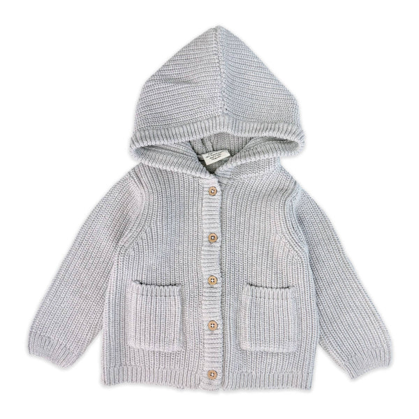 Milan Knit Hooded Button Jacket
