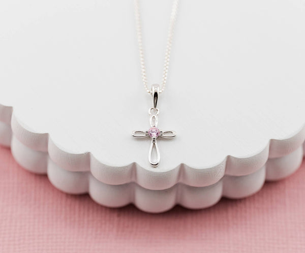 First Communion Sterling Silver Cross Necklace