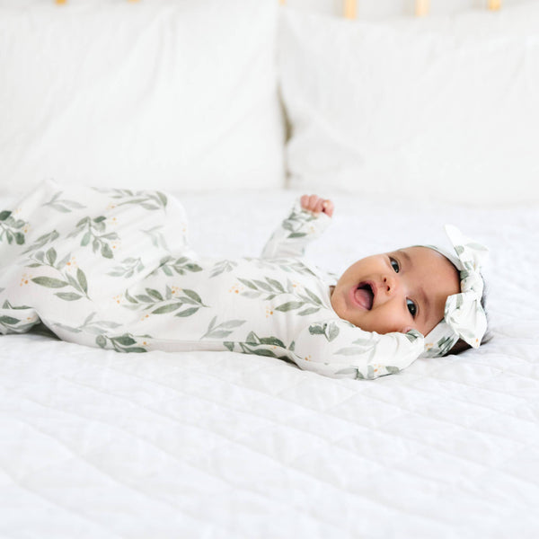 Newborn Knotted Gown - Fern
