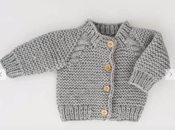Blue Gray Garter Stitch Sweater