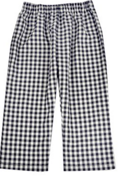 Navy Check Pull-On Pants