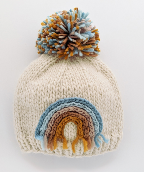 Teal Rainbow Beanie