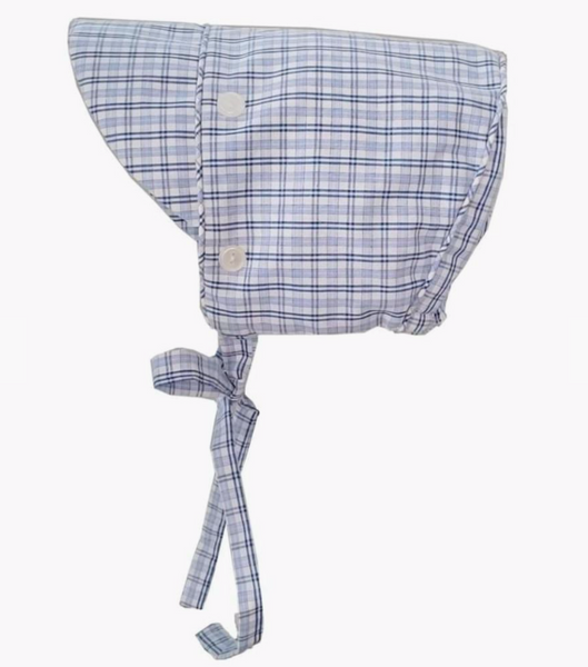 Boy Blue Plaid Sunbonnet