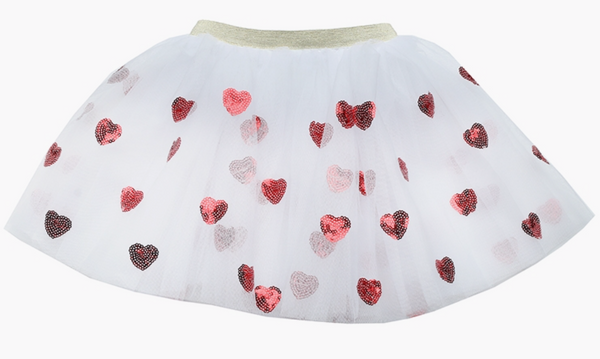 White with Red  Heart Tutu