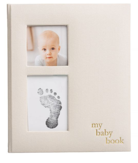 Ivory Linen Baby Book