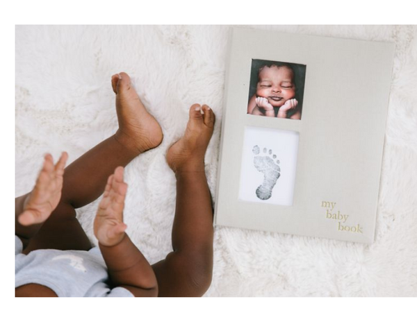 Ivory Linen Baby Book