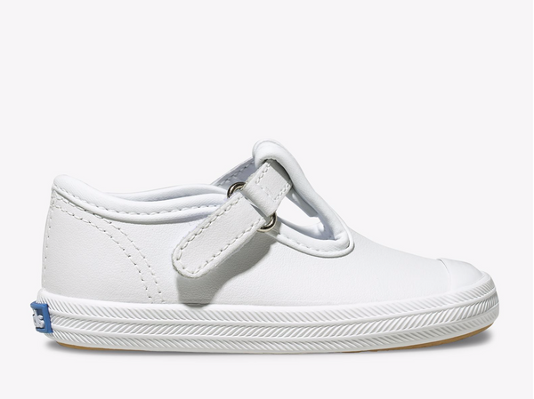 Keds-White Leather T Strap