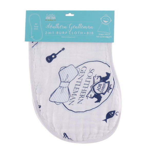 Southern Gent 2 in 1 Burp Cloth/Bib