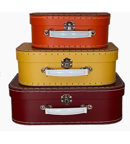 Orange, Gold and Burgundy Suitcase