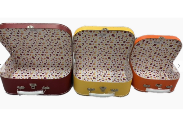 Orange, Gold and Burgundy Suitcase