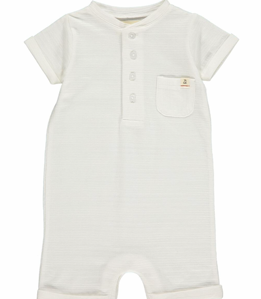 Camborne Playsuit White Ribbed