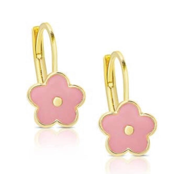 Lily Nily Flower Earrings-Pink