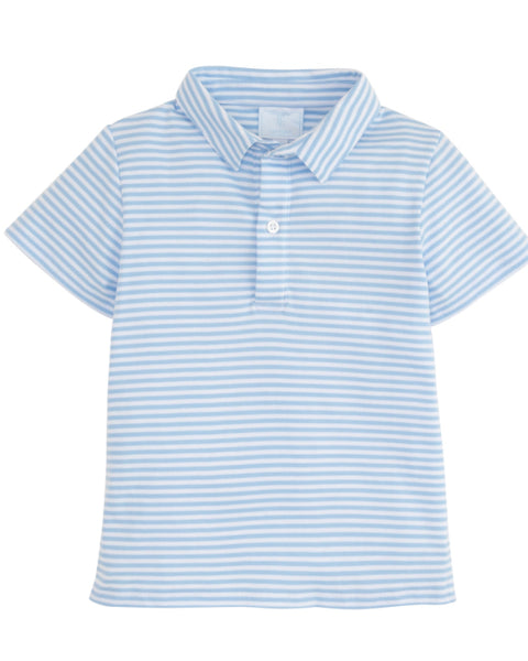 Light Blue Stripe Polo- Little English