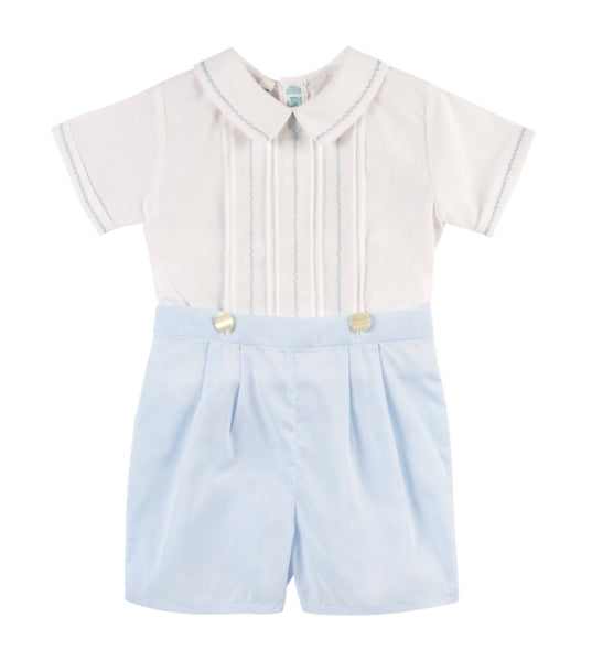 White/ Blue Feather stitch Jon Jon