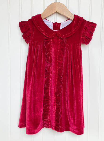 Velour Ruffle Dress